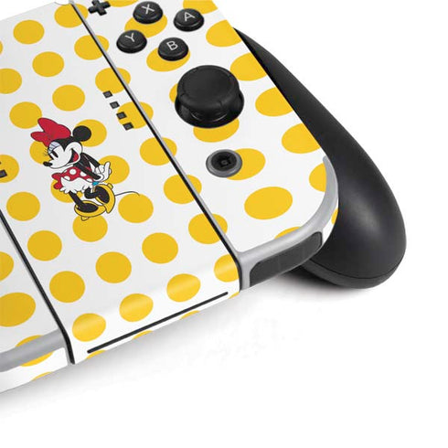 Disney Minnie Mouse Profile Yellow Dots Nintendo Switch OLED (2021) Skin